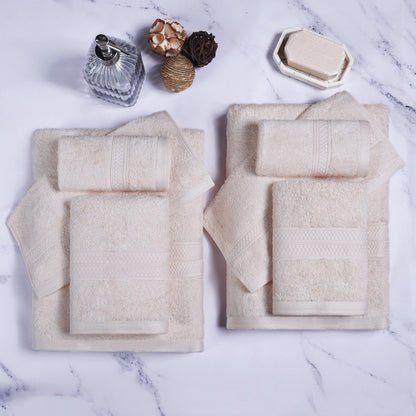 Ensemble de serviettes de bain de qualité supérieure, 8 pièces, en rayonne de bambou et coton