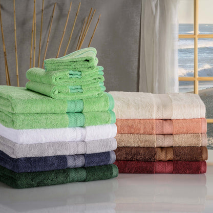 Ensemble de serviettes de bain de qualité supérieure, 8 pièces, en rayonne de bambou et coton