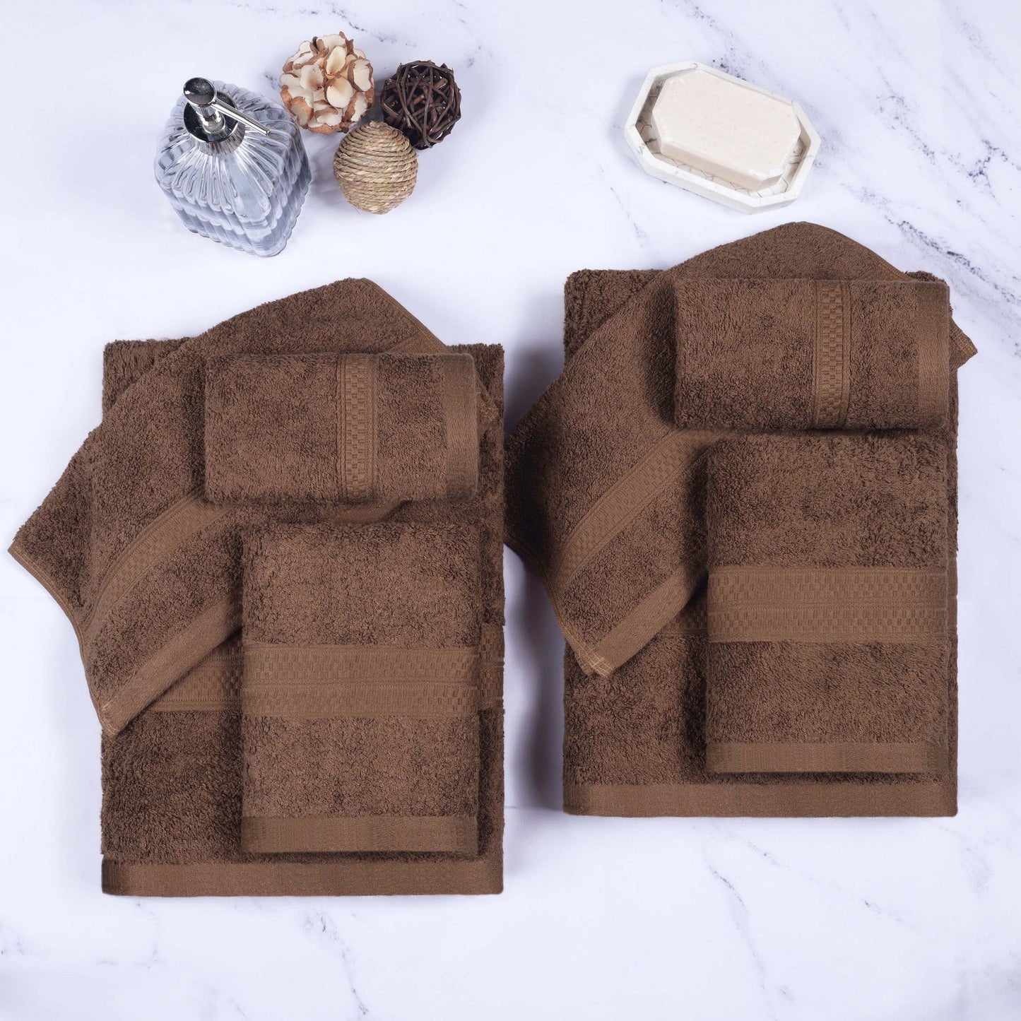 Ensemble de serviettes de bain de qualité supérieure, 8 pièces, en rayonne de bambou et coton
