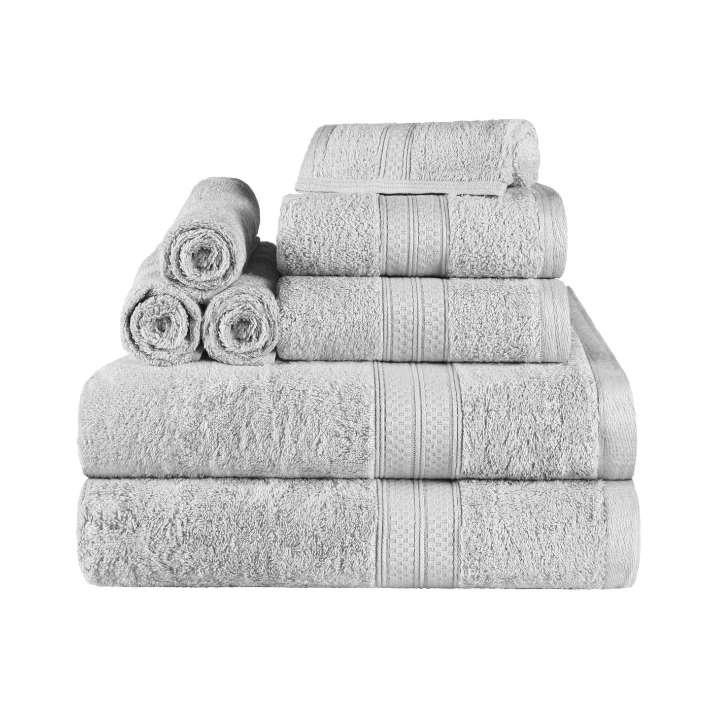 Ensemble de serviettes de bain de qualité supérieure, 8 pièces, en rayonne de bambou et coton