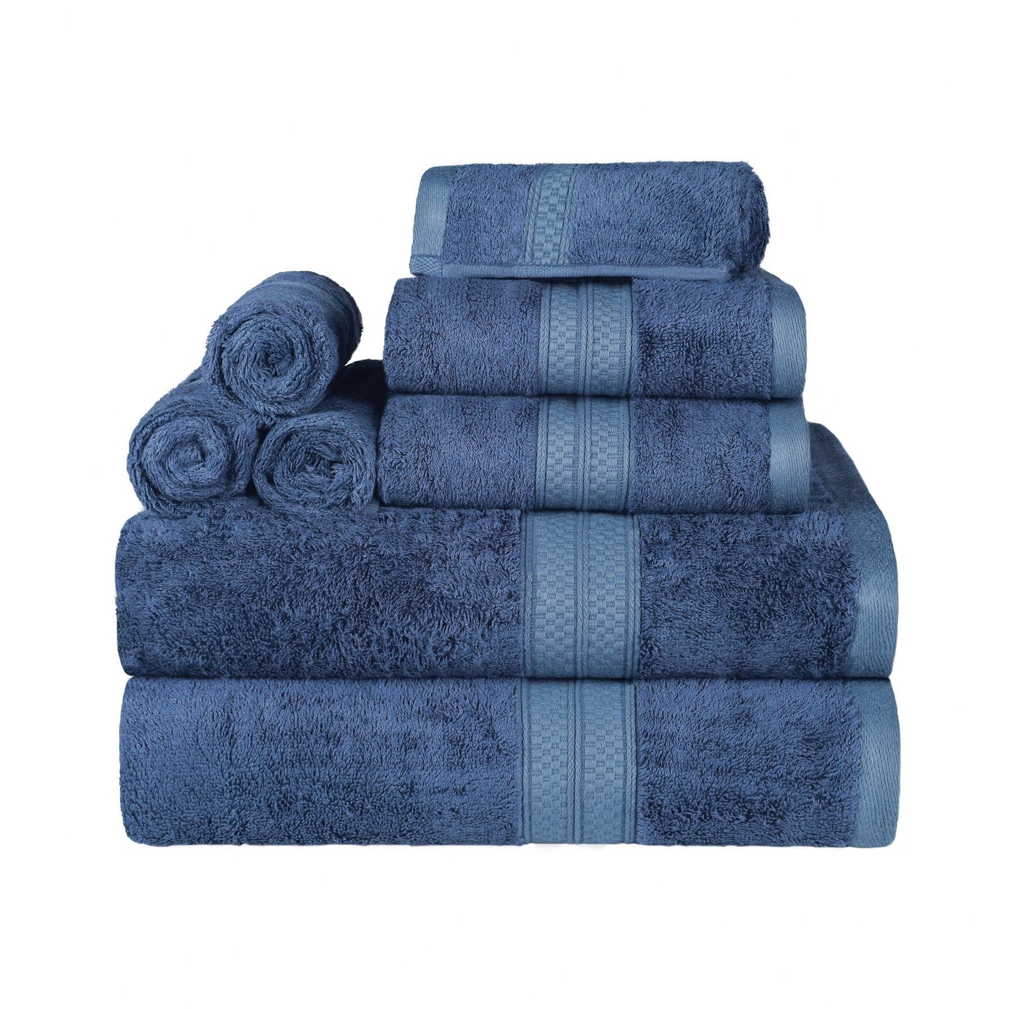 Ensemble de serviettes de bain de qualité supérieure, 8 pièces, en rayonne de bambou et coton