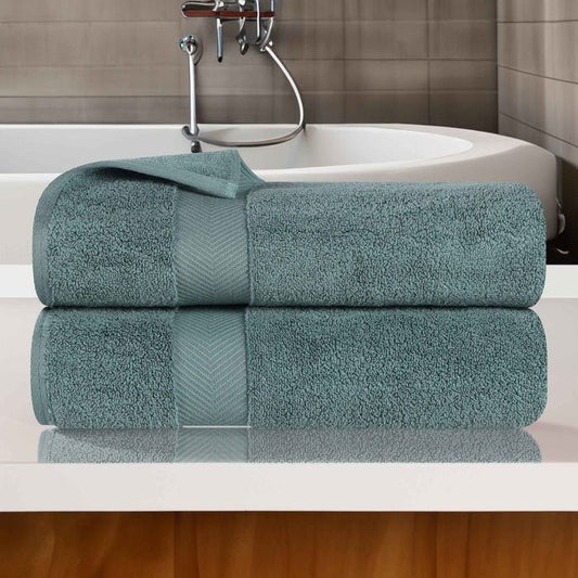 Serviette de bain en coton absorbante de qualité supérieure, sans torsion (lot de 2)