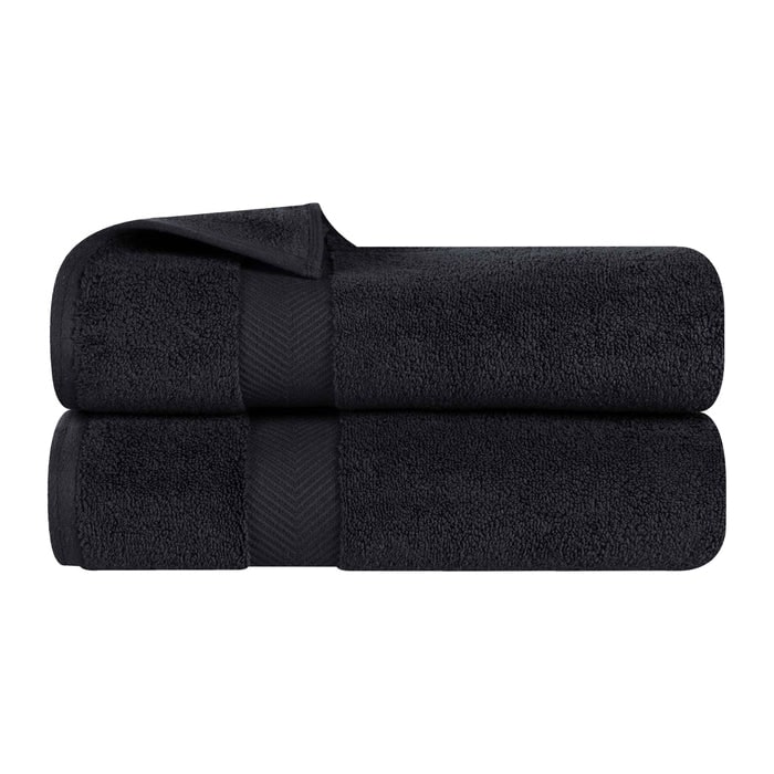 Serviette de bain en coton absorbante de qualité supérieure, sans torsion (lot de 2)
