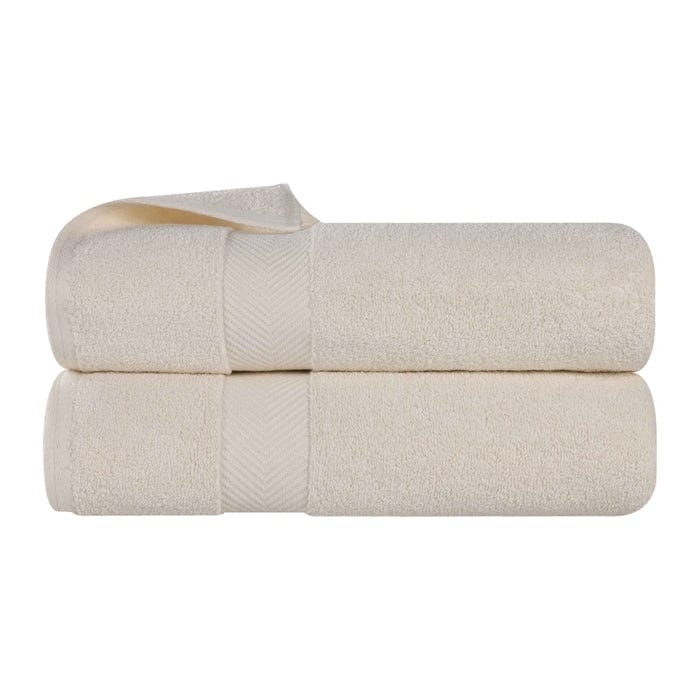 Serviette de bain en coton absorbante de qualité supérieure, sans torsion (lot de 2)