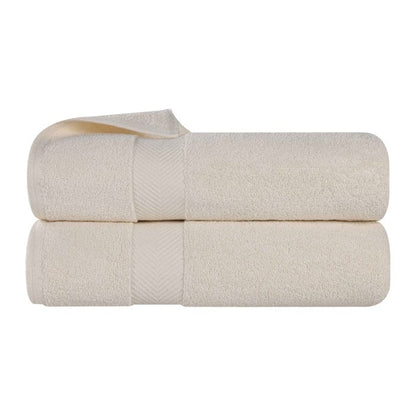 Serviette de bain en coton absorbante de qualité supérieure, sans torsion (lot de 2)