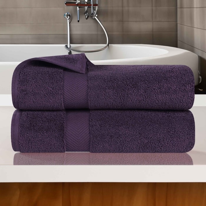 Serviette de bain en coton absorbante de qualité supérieure, sans torsion (lot de 2)