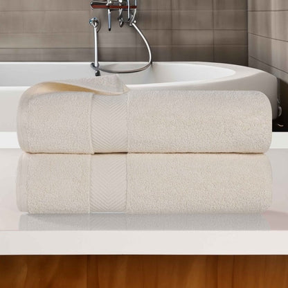 Serviette de bain en coton absorbante de qualité supérieure, sans torsion (lot de 2)
