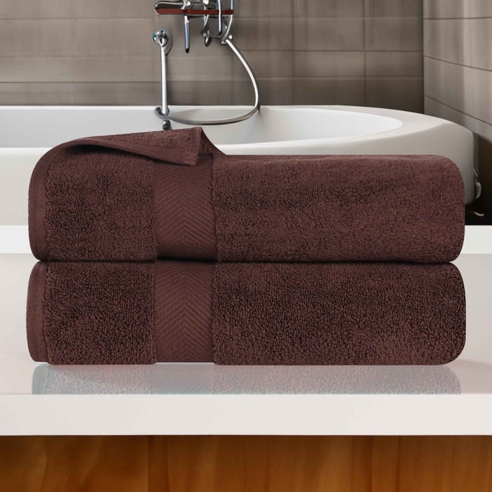 Serviette de bain en coton absorbante de qualité supérieure, sans torsion (lot de 2)