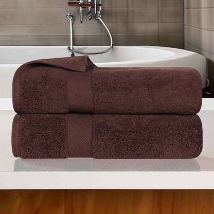 Serviette de bain en coton absorbante de qualité supérieure, sans torsion (lot de 2)