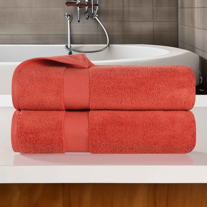 Serviette de bain en coton absorbante de qualité supérieure, sans torsion (lot de 2)