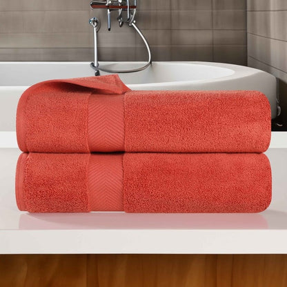 Serviette de bain en coton absorbante de qualité supérieure, sans torsion (lot de 2)