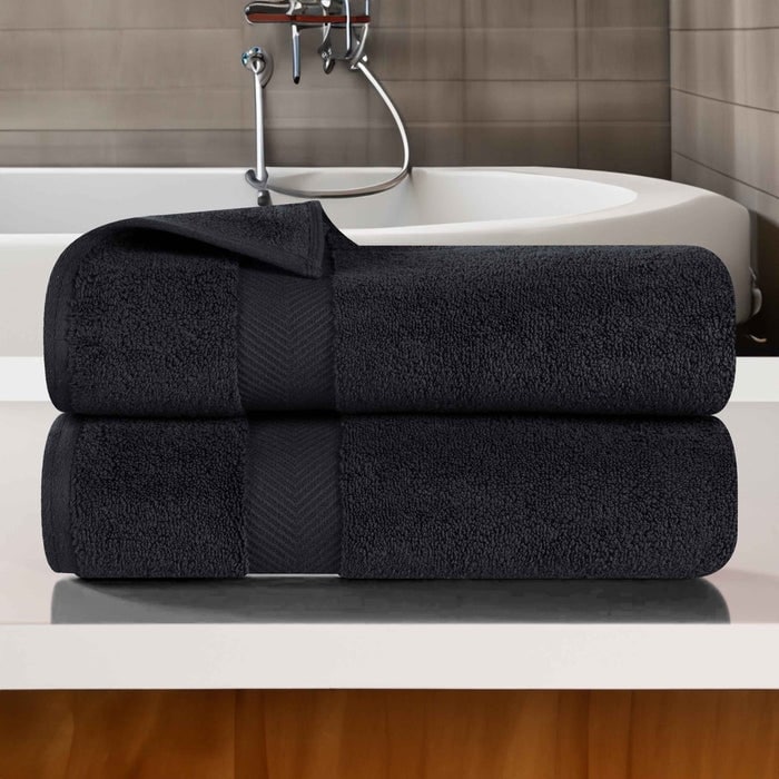 Serviette de bain en coton absorbante de qualité supérieure, sans torsion (lot de 2)