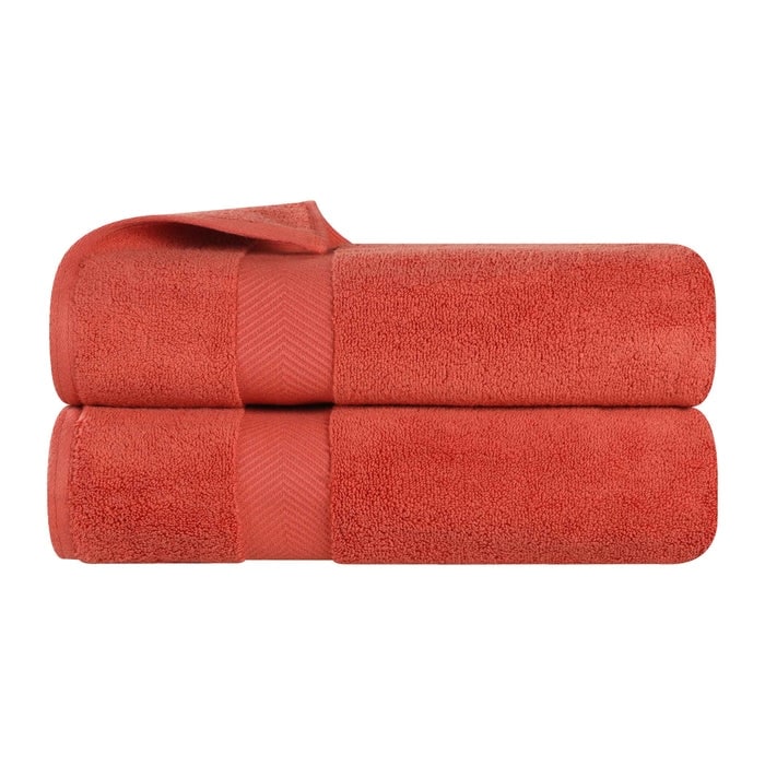 Serviette de bain en coton absorbante de qualité supérieure, sans torsion (lot de 2)