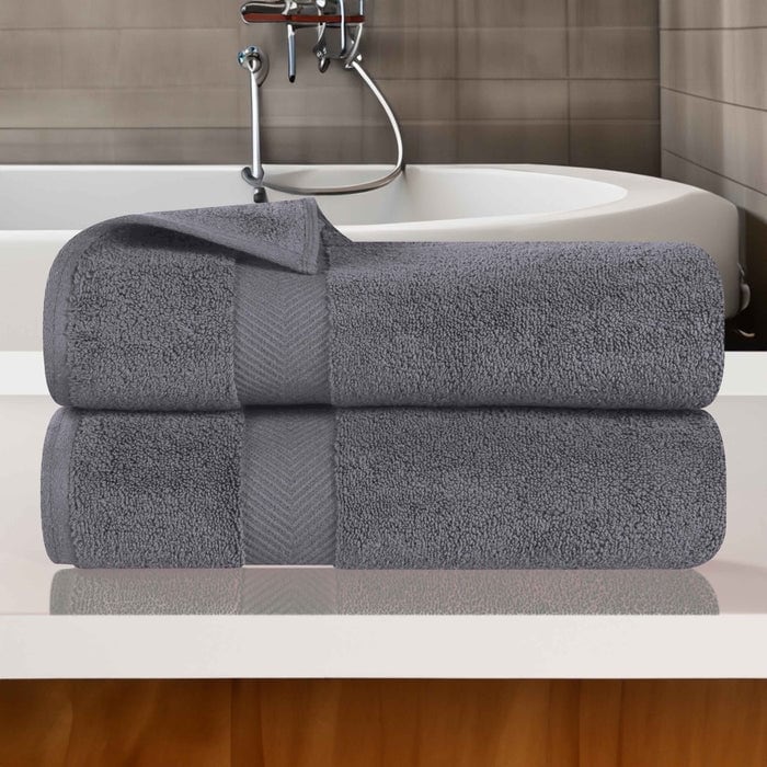 Serviette de bain en coton absorbante de qualité supérieure, sans torsion (lot de 2)