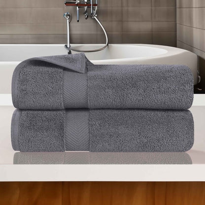Serviette de bain en coton absorbante de qualité supérieure, sans torsion (lot de 2)