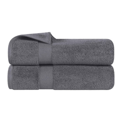 Serviette de bain en coton absorbante de qualité supérieure, sans torsion (lot de 2)