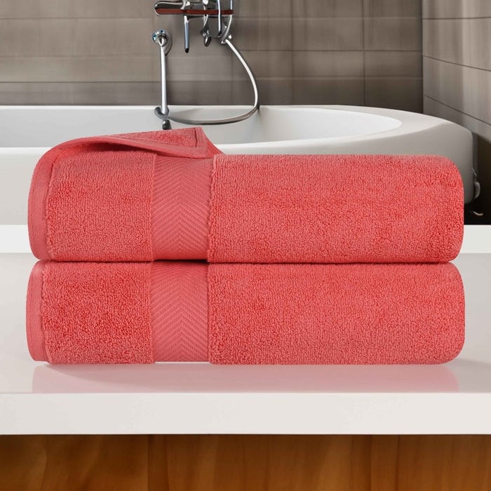 Serviette de bain en coton absorbante de qualité supérieure, sans torsion (lot de 2)