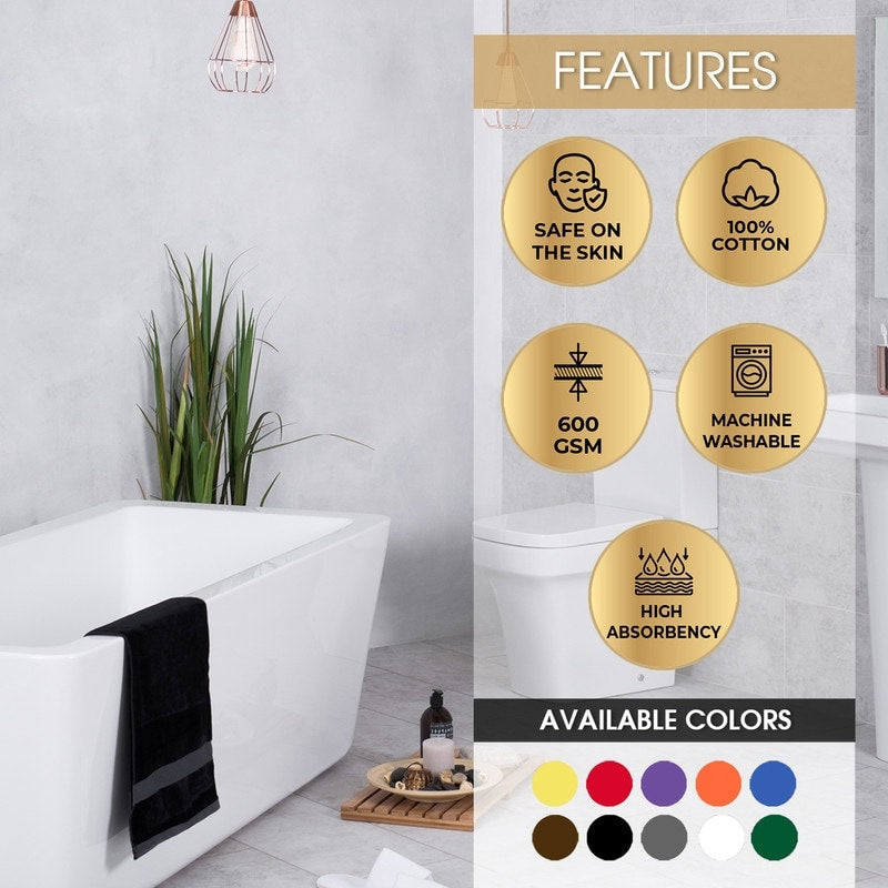 Serviettes à main en coton de qualité supérieure 600 g/m² 45 x 71 cm par Ample Decor - 6 pièces