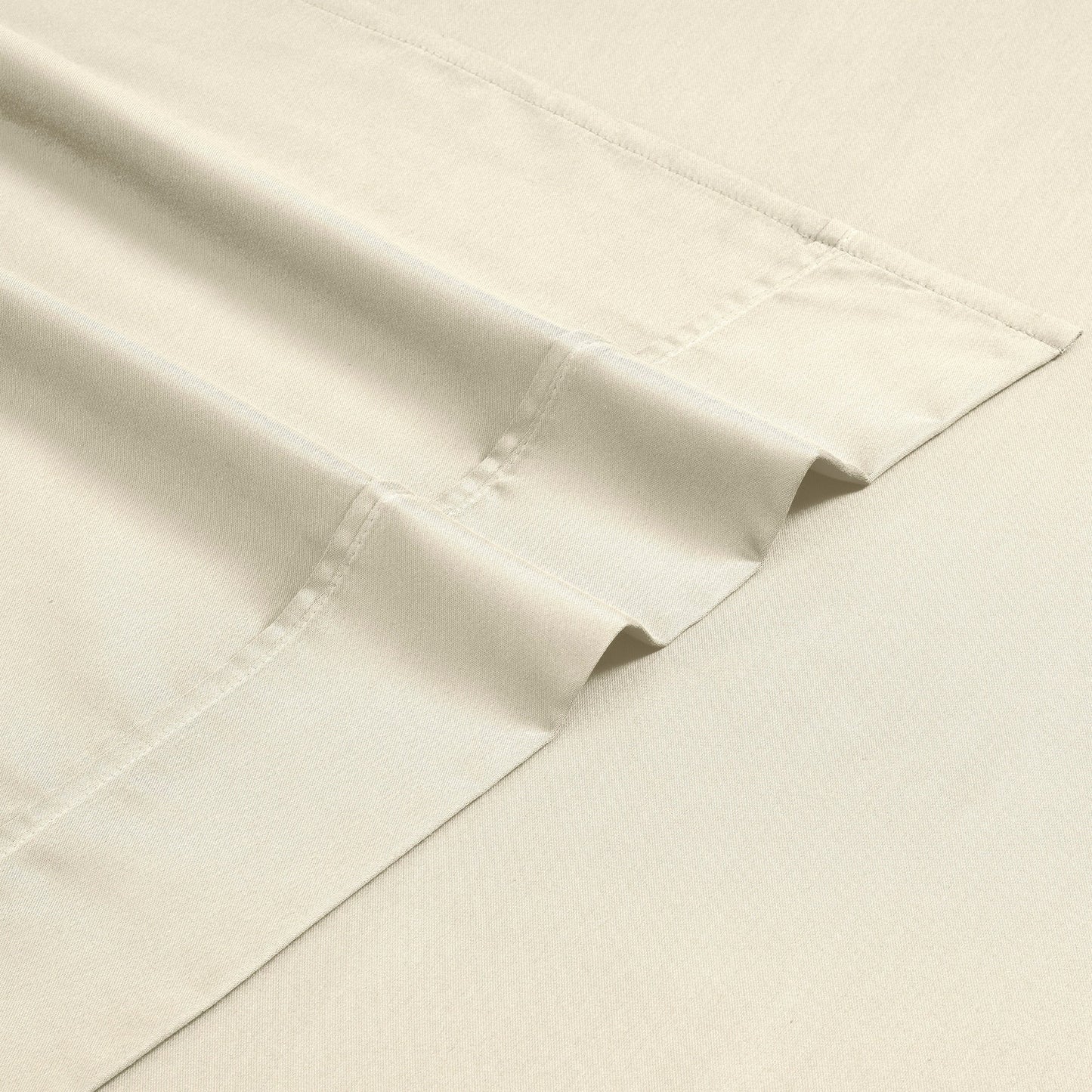 Parure de lit en mélange de coton de qualité supérieure, 1 200 fils au pouce carré, avec poche profonde et couleur unie