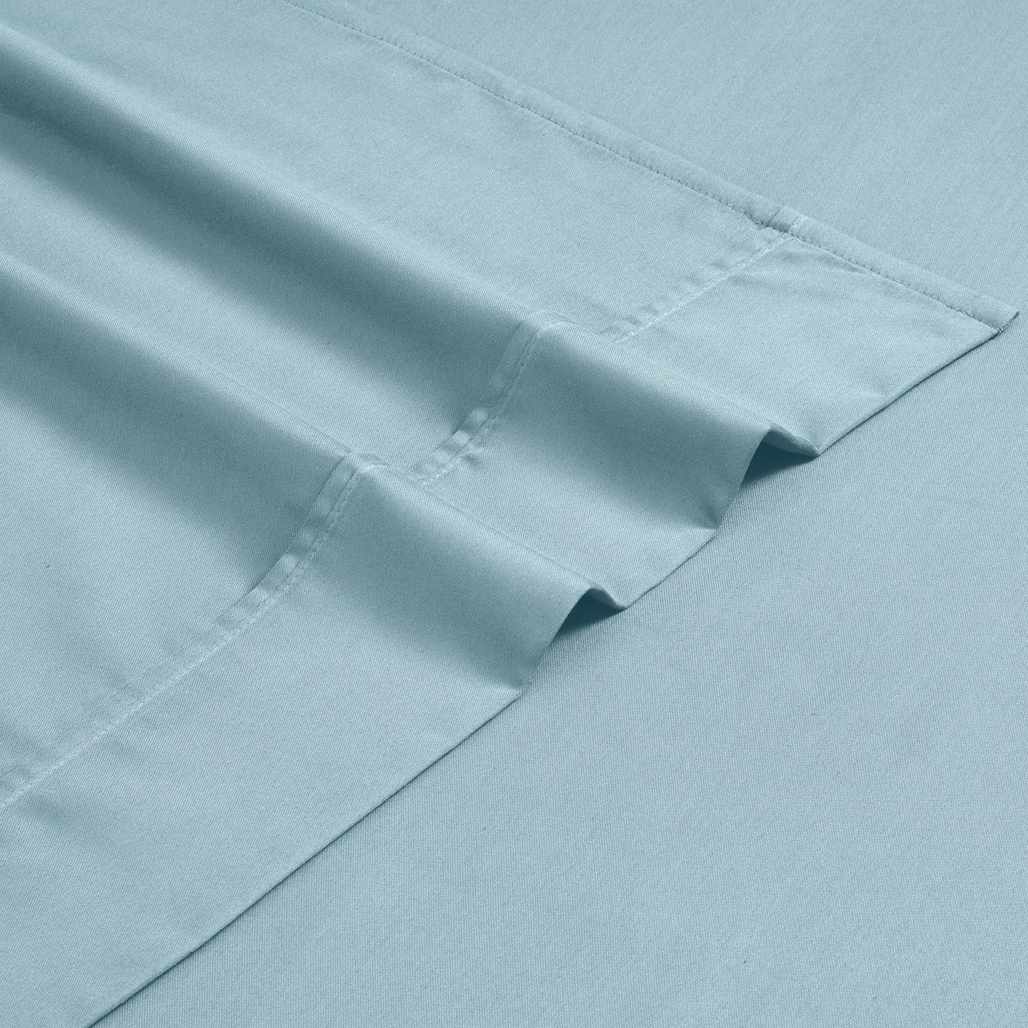 Parure de lit en mélange de coton de qualité supérieure, 1 200 fils au pouce carré, avec poche profonde et couleur unie
