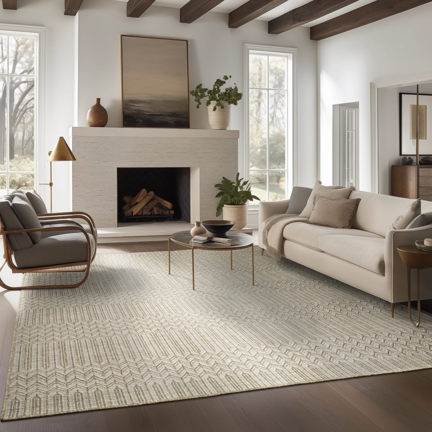 Tapis de sol Vista Home Tangelo Geometric Tan/Black Ultimate Performance