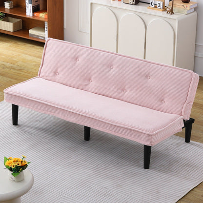 This 66-Inch Corduroy Sofa Bed Can Flexibly Adapt To The Living Room,Apartment And Bedroom