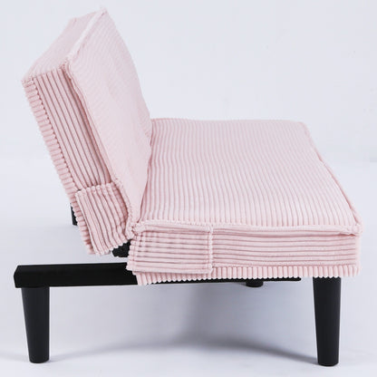 This 66-Inch Corduroy Sofa Bed Can Flexibly Adapt To The Living Room,Apartment And Bedroom
