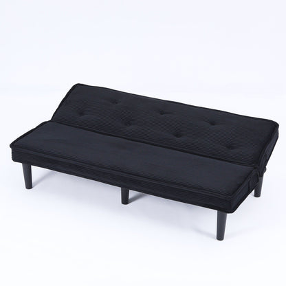 This 66-inch corduroy sofa bed can switch between the two comfortable forms