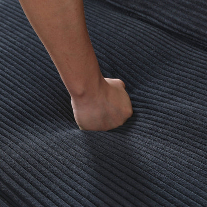This 66-inch corduroy sofa bed can switch between the two comfortable forms