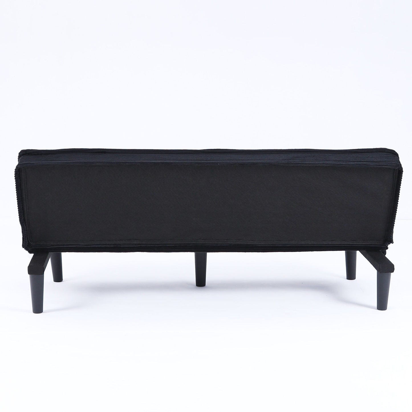 This 66-inch corduroy sofa bed can switch between the two comfortable forms