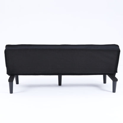 This 66-inch corduroy sofa bed can switch between the two comfortable forms