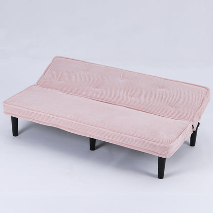This 66-inch corduroy sofa bed can switch between the two comfortable forms