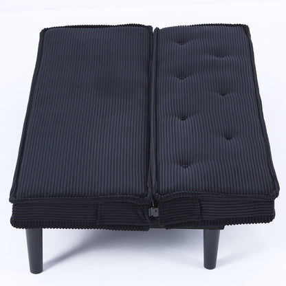 This 66-inch corduroy sofa bed can switch between the two comfortable forms