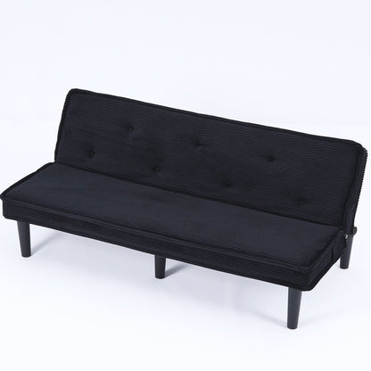 This 66-inch corduroy sofa bed can switch between the two comfortable forms