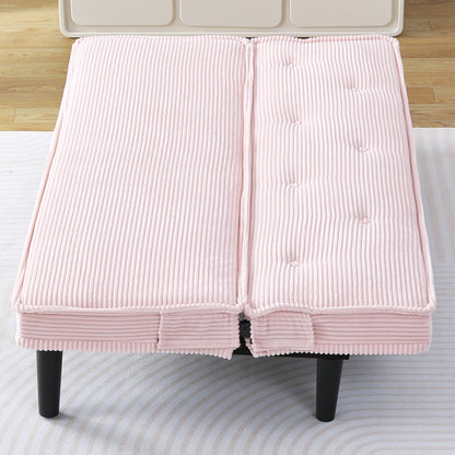 This 66-inch corduroy sofa bed can switch between the two comfortable forms