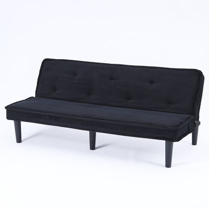 This 66-inch corduroy sofa bed can switch between the two comfortable forms