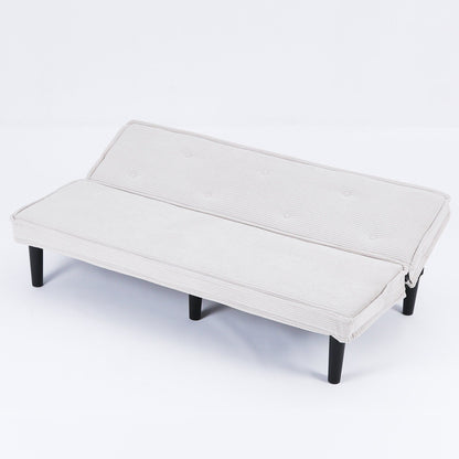 This 66-inch corduroy sofa bed can switch between the two comfortable forms