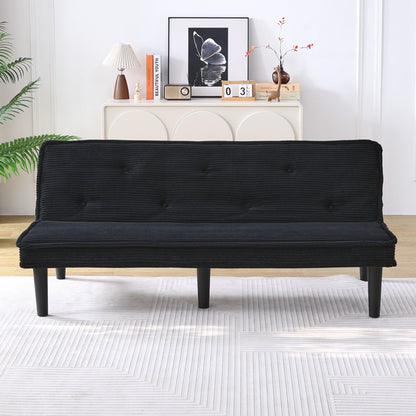 This 66-inch corduroy sofa bed can switch between the two comfortable forms