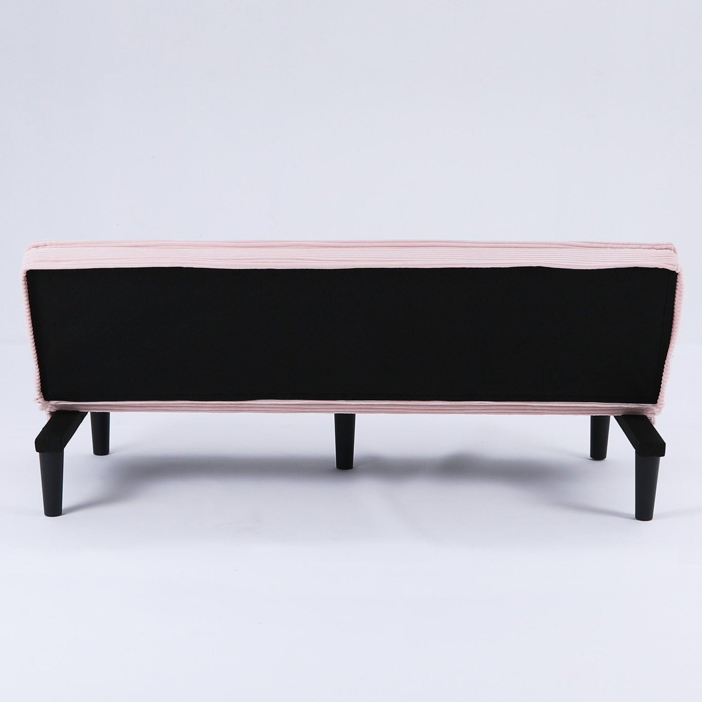 This 66-inch corduroy sofa bed can switch between the two comfortable forms