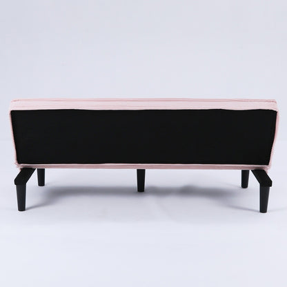 This 66-inch corduroy sofa bed can switch between the two comfortable forms