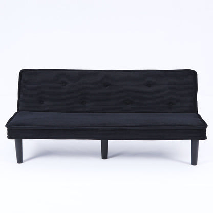 This 66-inch corduroy sofa bed can switch between the two comfortable forms