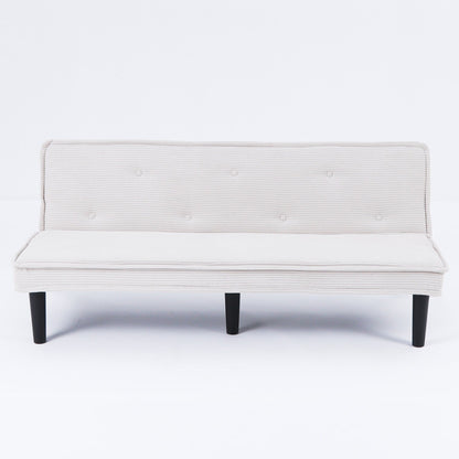 This 66-inch corduroy sofa bed can switch between the two comfortable forms