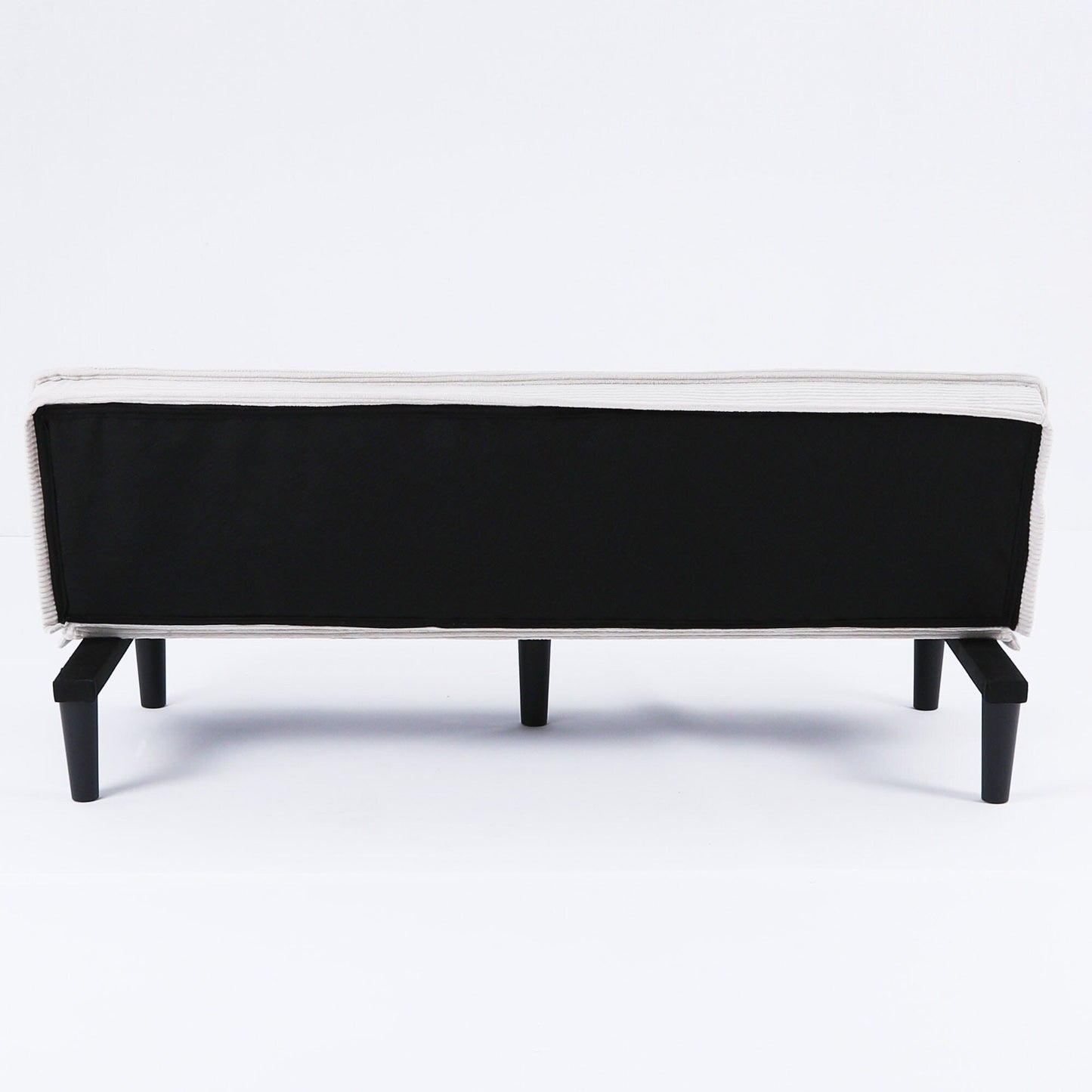This 66-inch corduroy sofa bed can switch between the two comfortable forms