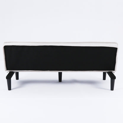 This 66-inch corduroy sofa bed can switch between the two comfortable forms