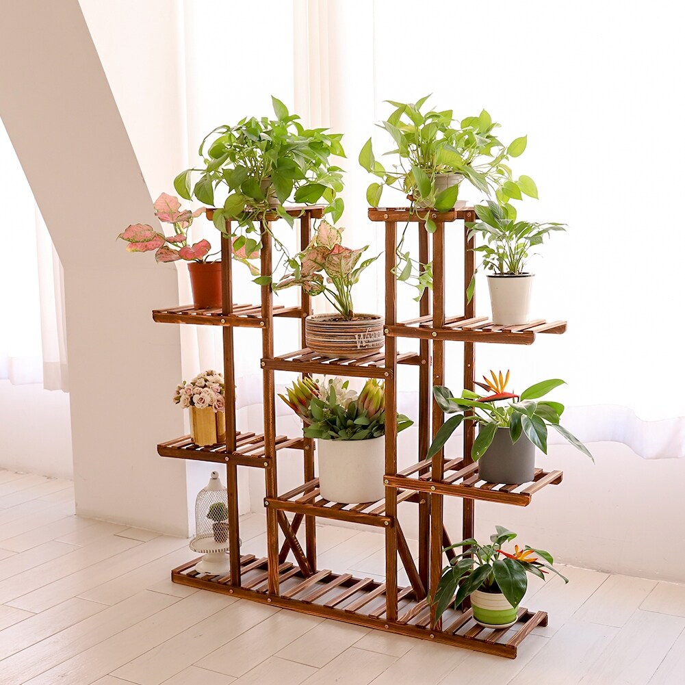 Supports à plantes à plusieurs niveaux, étagères en bois pour pots de fleurs