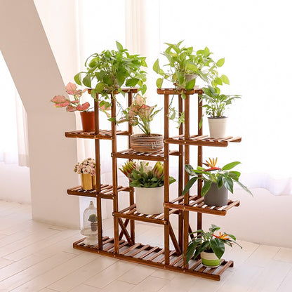 Supports à plantes à plusieurs niveaux, étagères en bois pour pots de fleurs