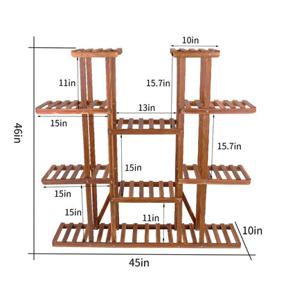Supports à plantes à plusieurs niveaux, étagères en bois pour pots de fleurs