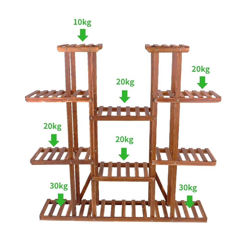 Supports à plantes à plusieurs niveaux, étagères en bois pour pots de fleurs