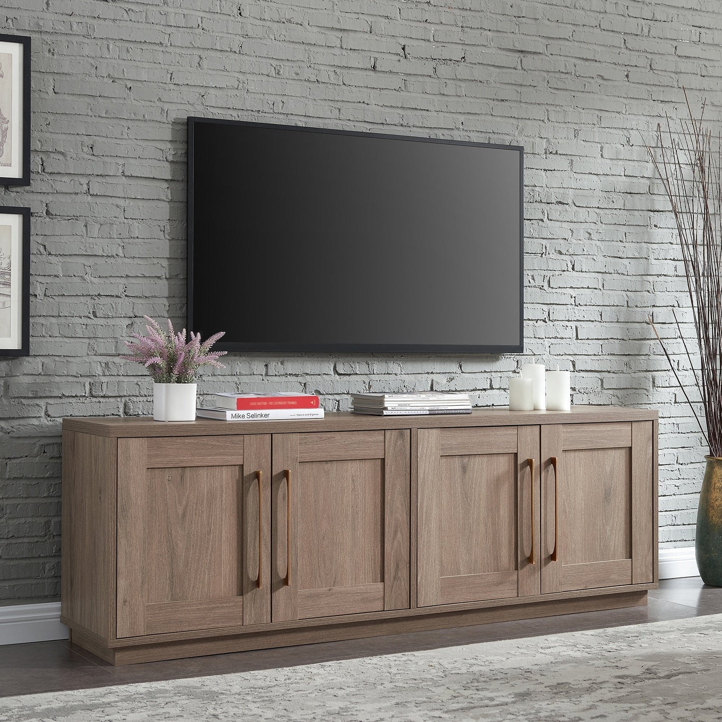 Meuble TV rectangulaire Tillman pour téléviseurs jusqu'à 75