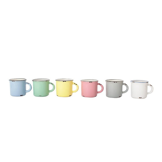 Coffret cadeau de tasses à expresso en fer blanc, lot mixte de 6